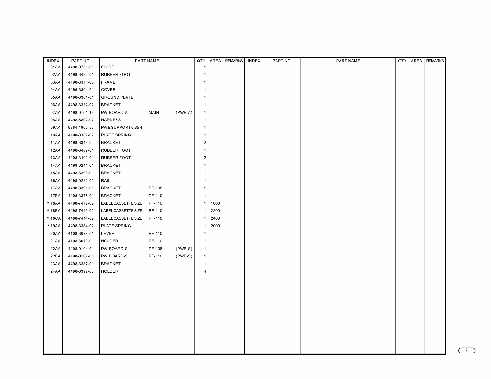 Konica-Minolta Options PF-108 110 Parts Manual-2